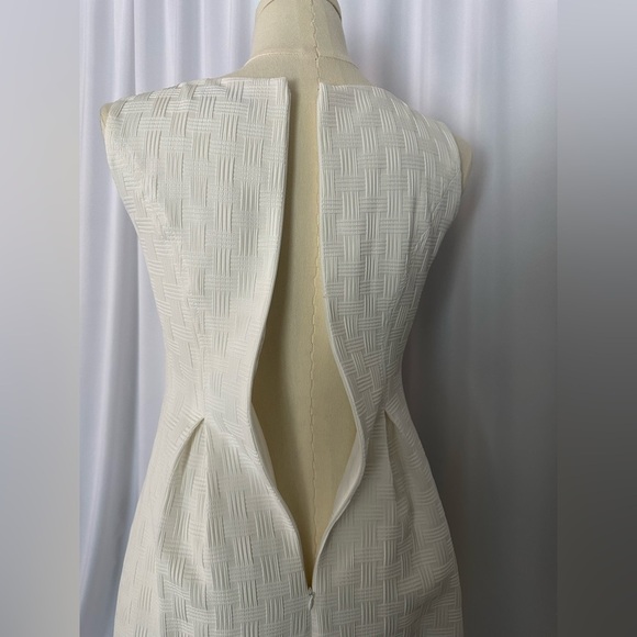 Nine West Textured Fit and Flare Ivory Women's Dress (656) - Picture 8 of 16